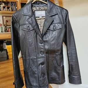 Wilson Leather Maxima Jacket  4 Button Down Blazer S Womens